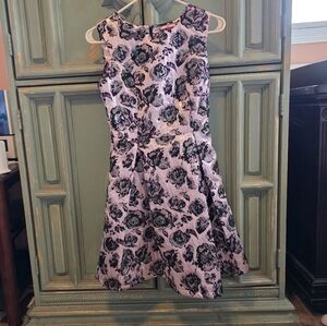 Floral Joe Brown Mini Dress in Purple and Black US size 4